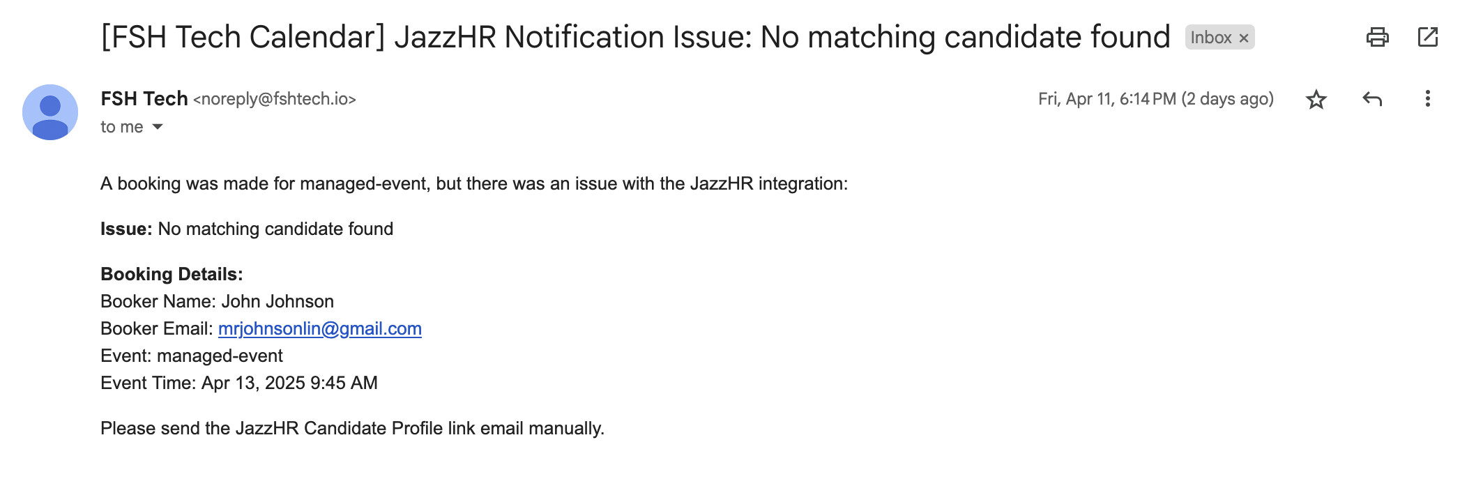 JazzHR Failure