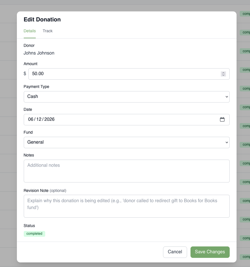 Edit Donation